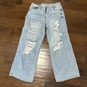 Ripped Wide Leg Jeans